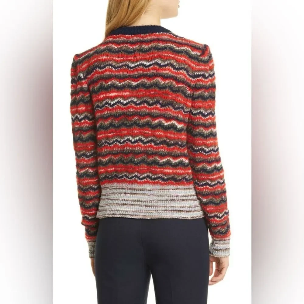 Tory Burch Lurex Stripe Stretch-Mohair Sweater